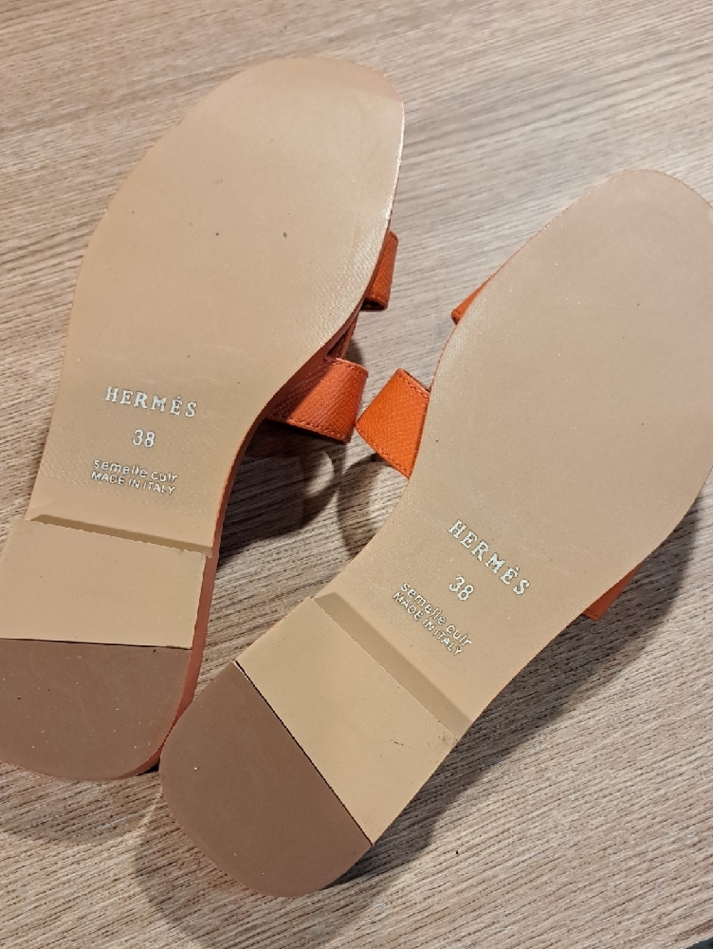 Women’s Orange Oran Style Leather Sandals 38 US 8 - Picture 6 of 8